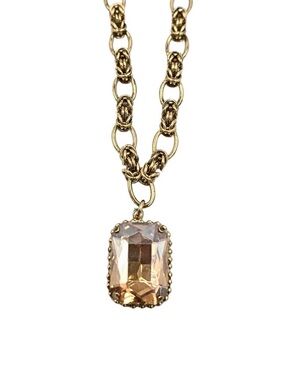 Sienna Gold-Tone Necklace with Champagne Stone Pendant